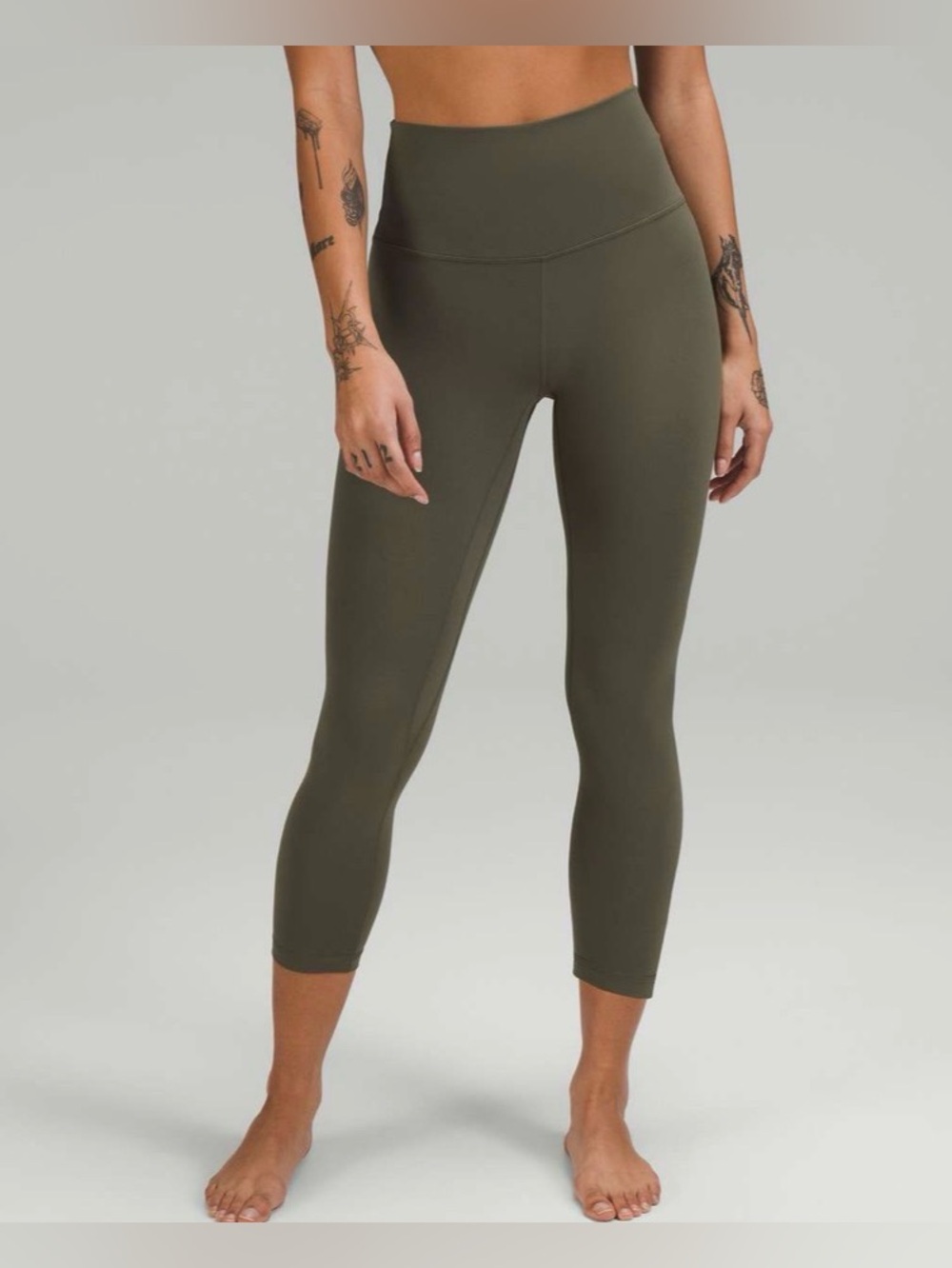Lululemon Align High-Rise Crop 23” Army Green Leggings
